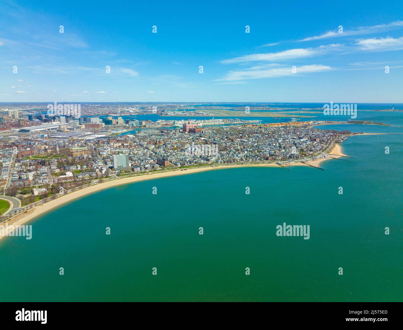 L Street Beach and Dorchester Penninsula historic district aerial view