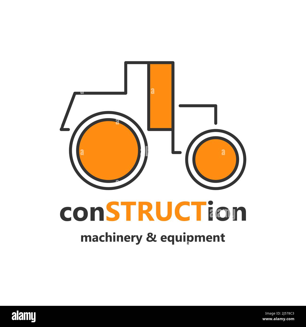Linear icon construction equipment for roads vector illustration Stock Vector