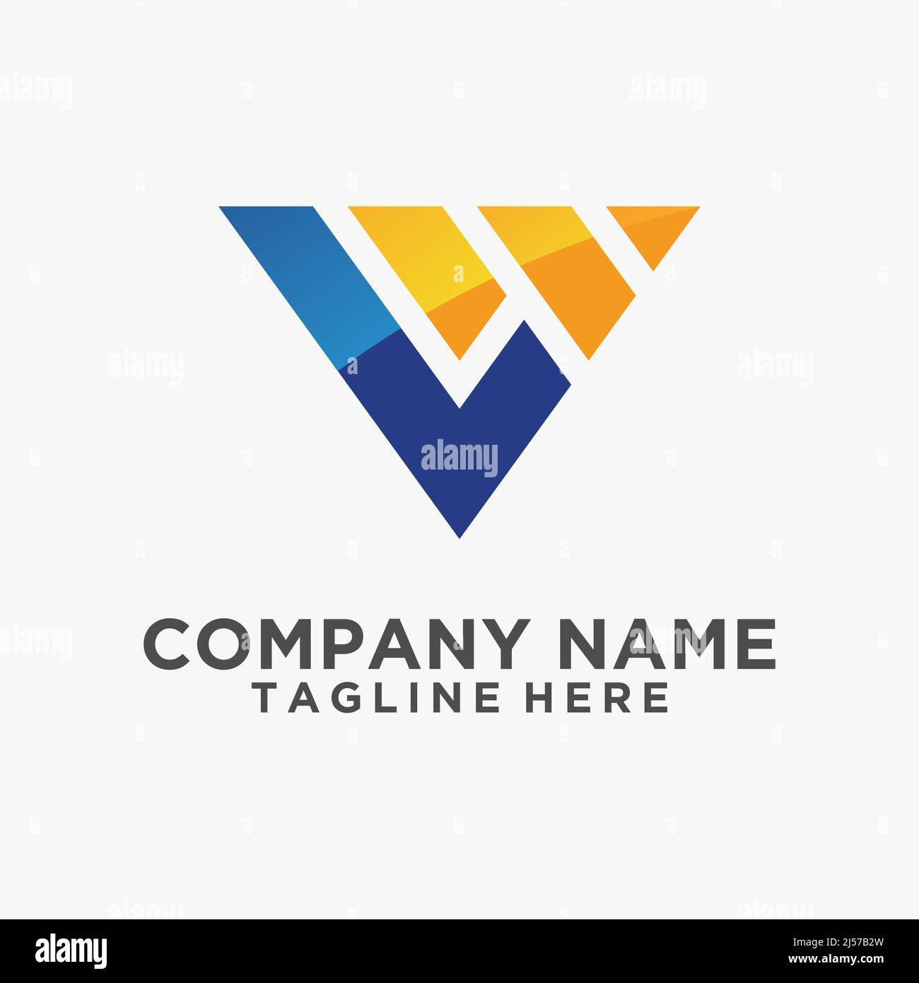 Letter LW triangle logo design Stock Vector