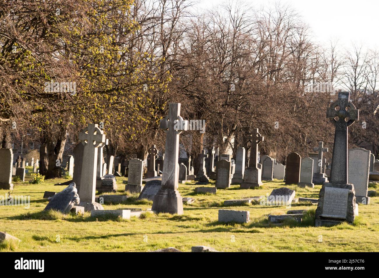 A view of a graveyard Stock Photo