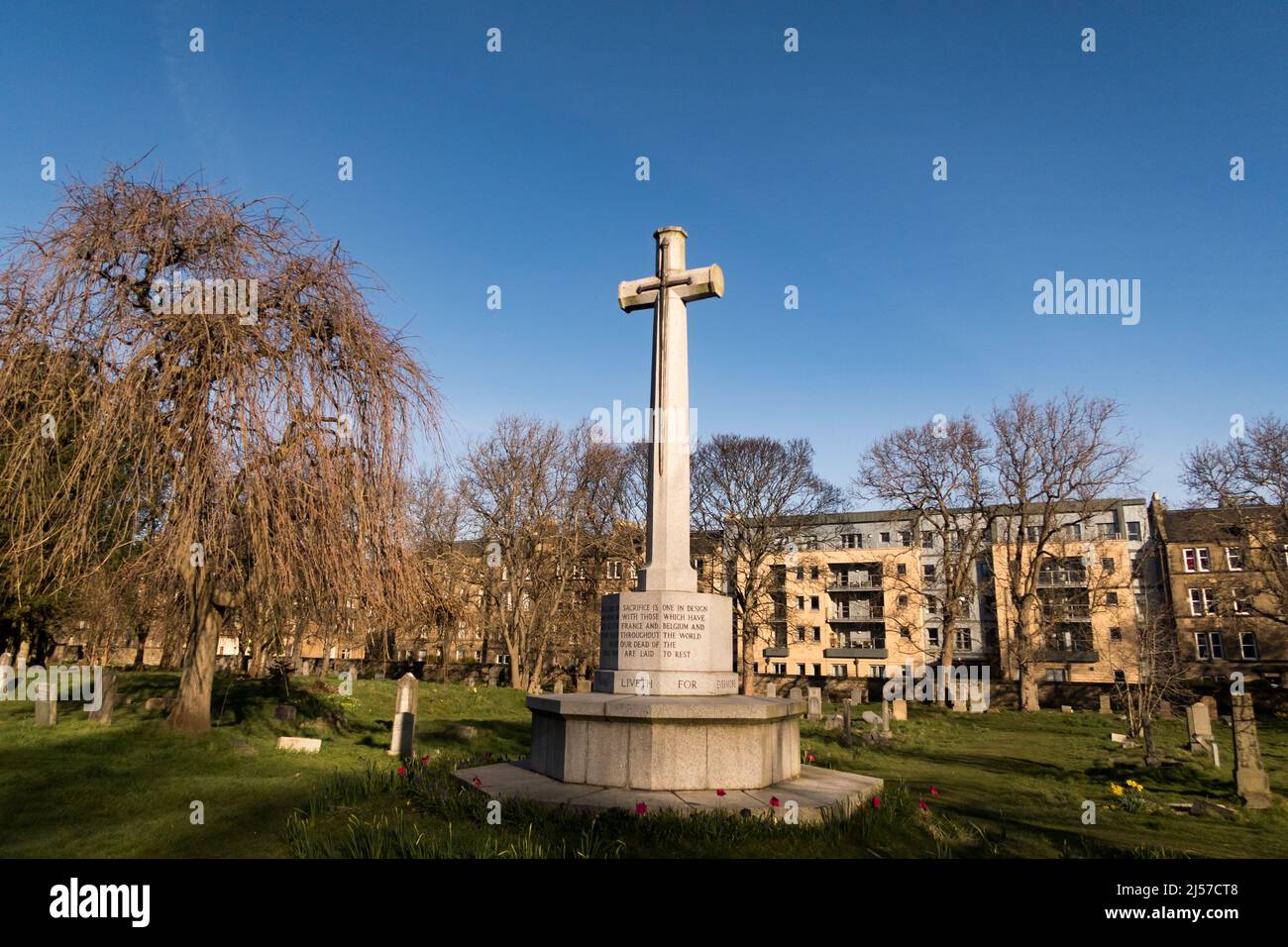 A view of a graveyard Stock Photo