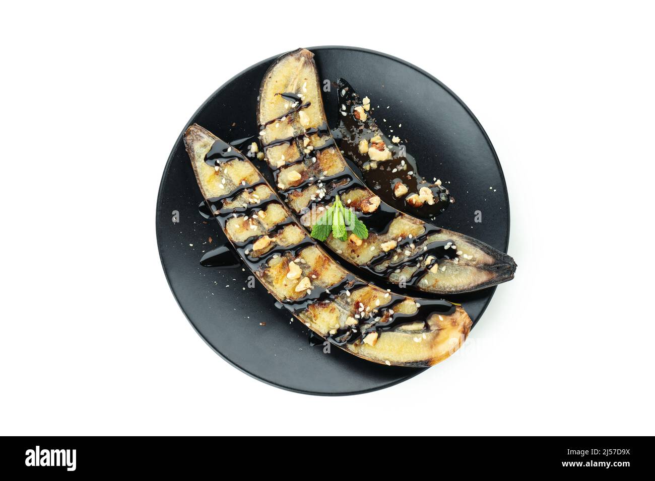 Grilled banana dessert isolated on white background Stock Photo Alamy