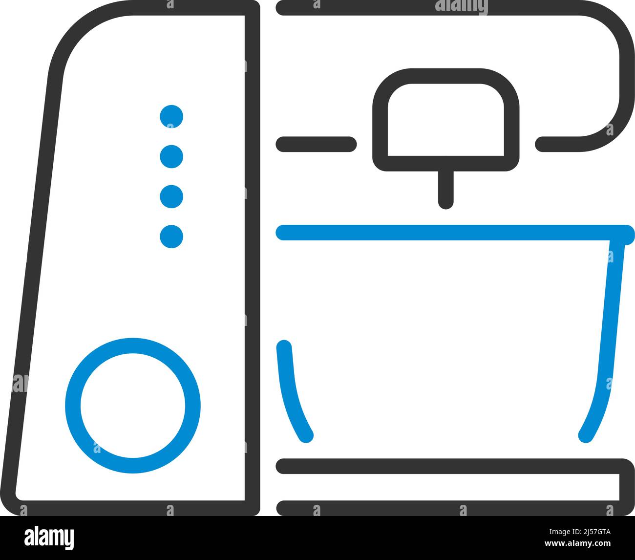 Kitchen Food Processor Icon. Editable Bold Outline With Color Fill ...