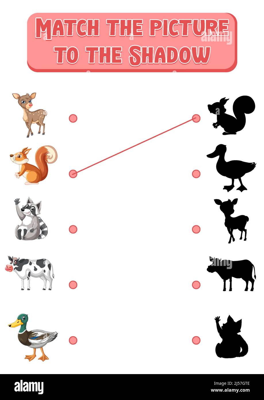 Shadow matching game template illustration Stock Vector Image & Art - Alamy