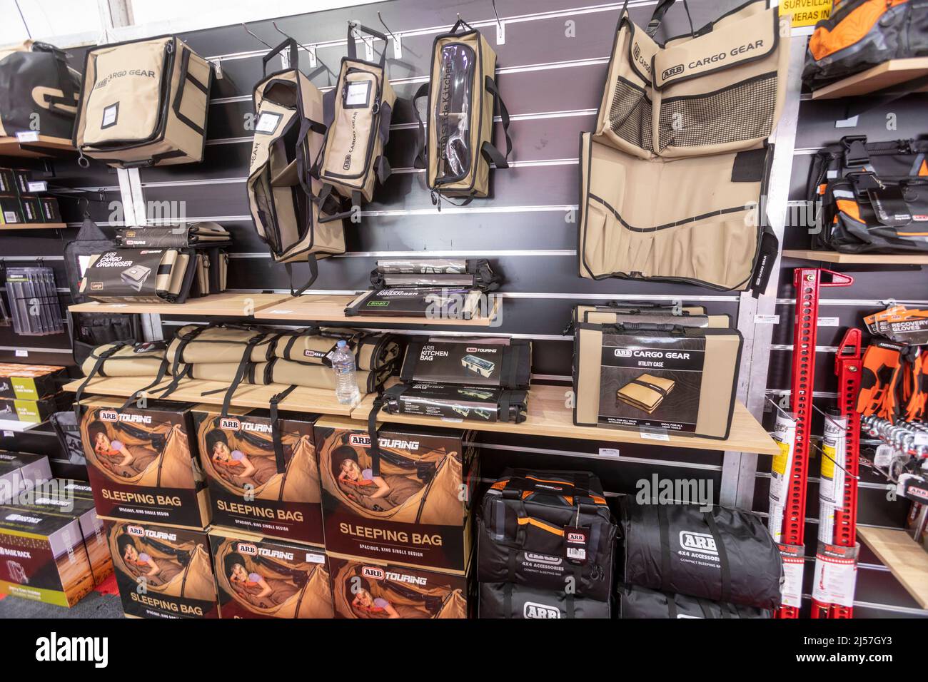 Australia, ARB outdoor living and adventure accessories being sold at the Sydney camping and caravan show, Sydney,Australia Stock Photo