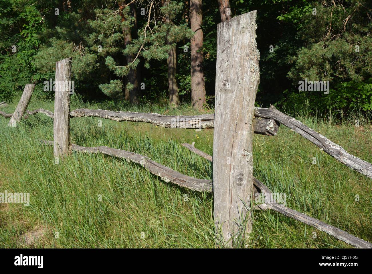 Old rural wooden fence Stock Photo - Alamy