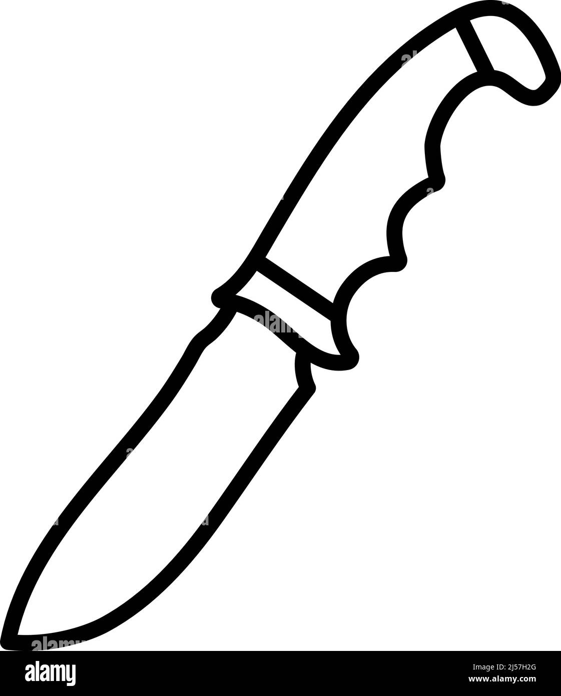 Icon Of Hunting Knife. Bold outline design with editable stroke width