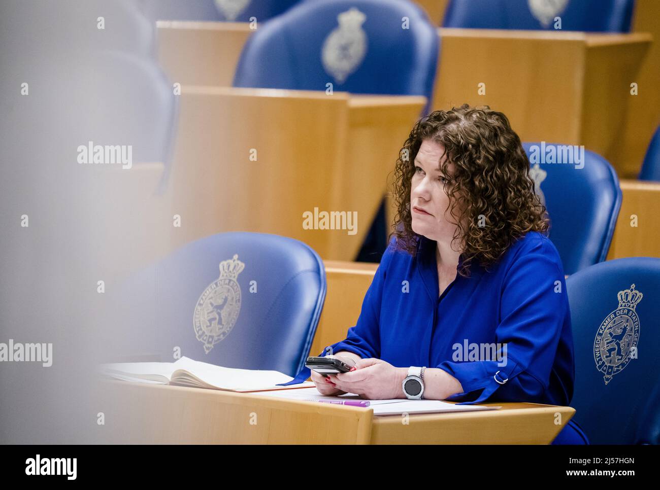 2022-04-21 10:40:11 THE HAGUE - (VLNR) Anne-Marijke Podt (D66) during a ...