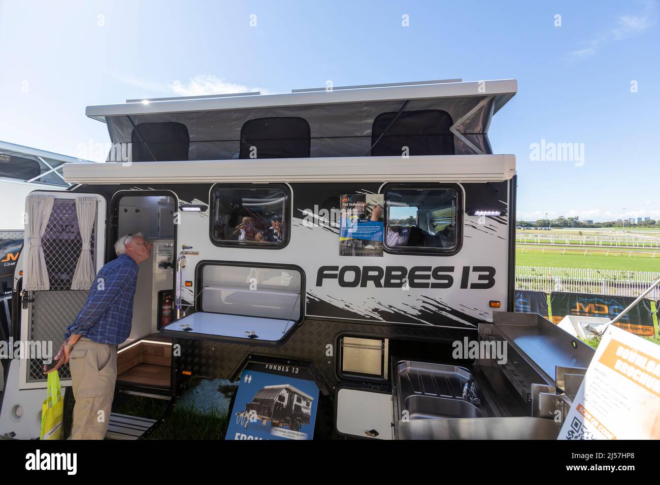 Forbes 13 off road hybrid camper trailer at the Sydney caravan show,NSW