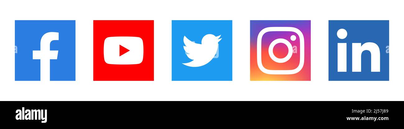 Social media app icon set Stock Vector Image & Art - Alamy