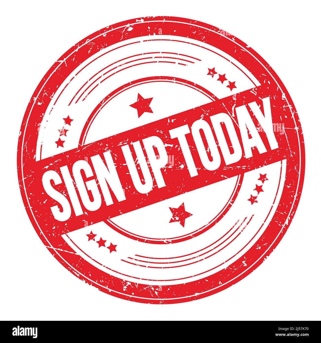 SIGN UP TODAY text on red round grungy texture stamp Stock Photo - Alamy