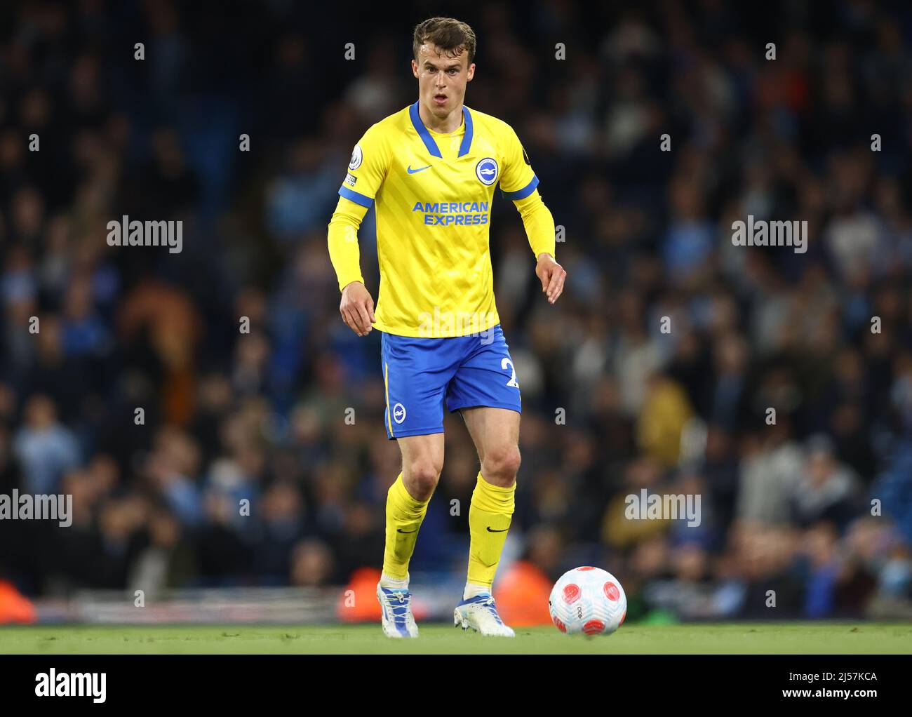 Manchester, England, 20th April 2022.  Solly March of Brighton during the Premier League match at the Etihad Stadium, Manchester. Picture credit should read: Darren Staples / Sportimage Stock Photo