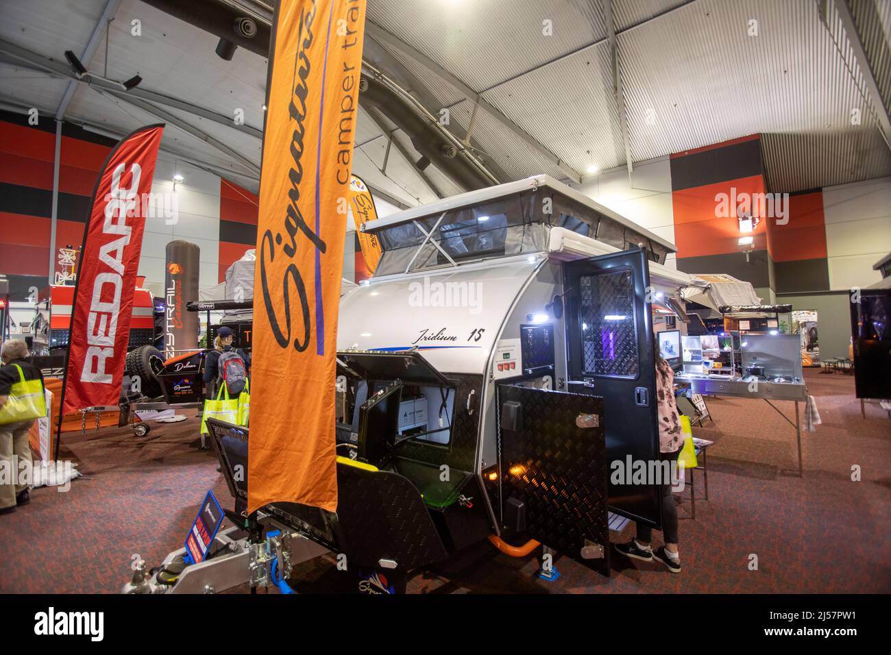 Signature camper trailer hybrid at the sydney caravan and camping show,NSW,Australia Stock Photo