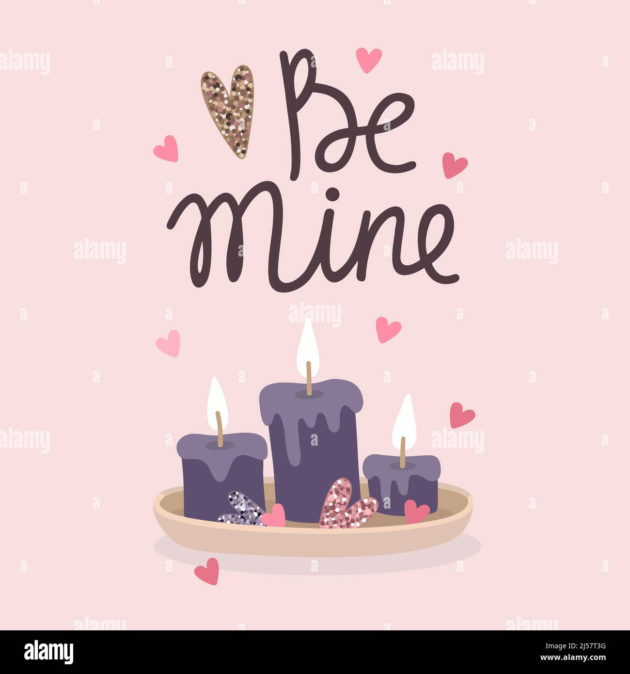 Valentine candles Stock Vector