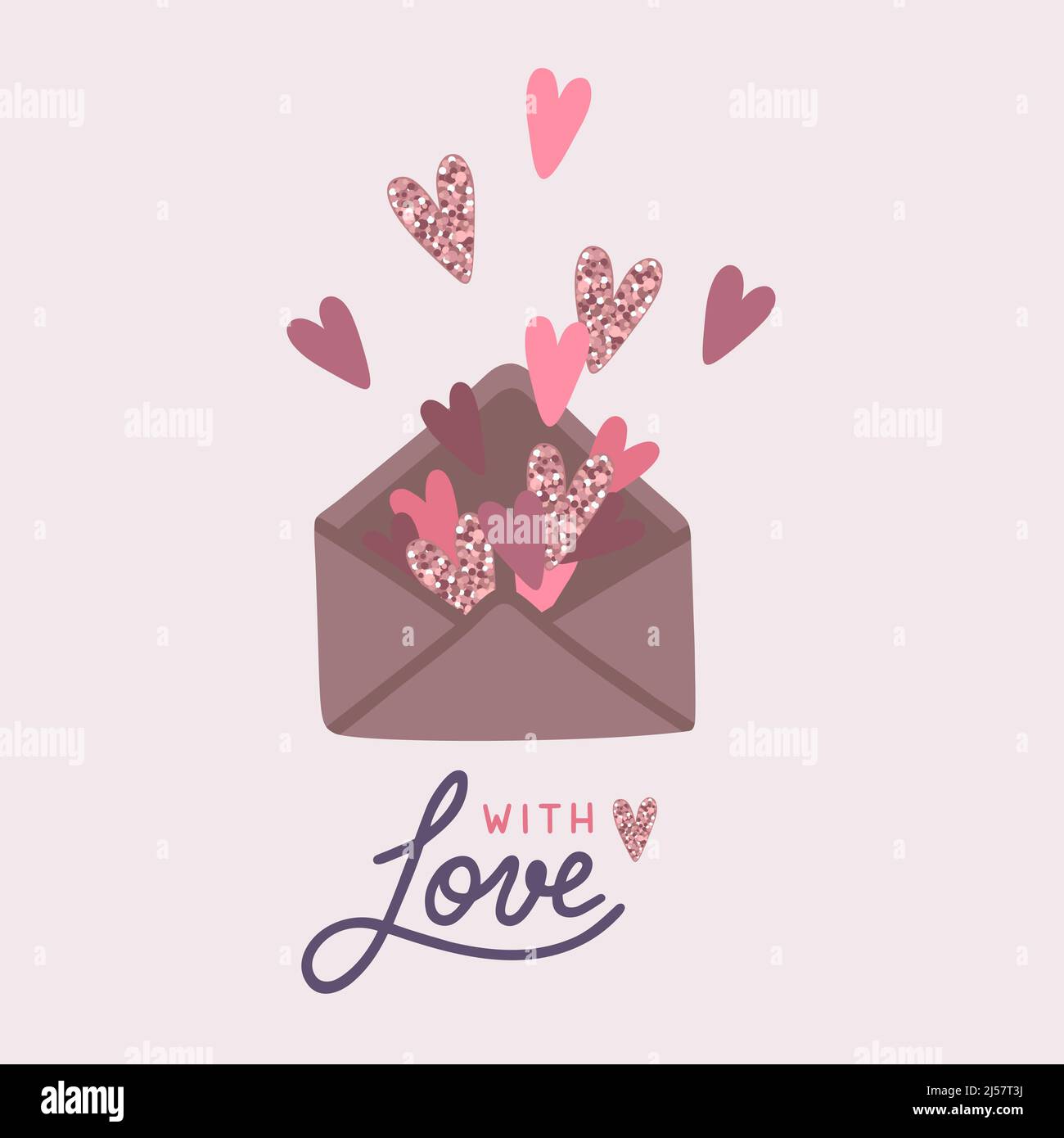 Envelope with hearts Stock Vector