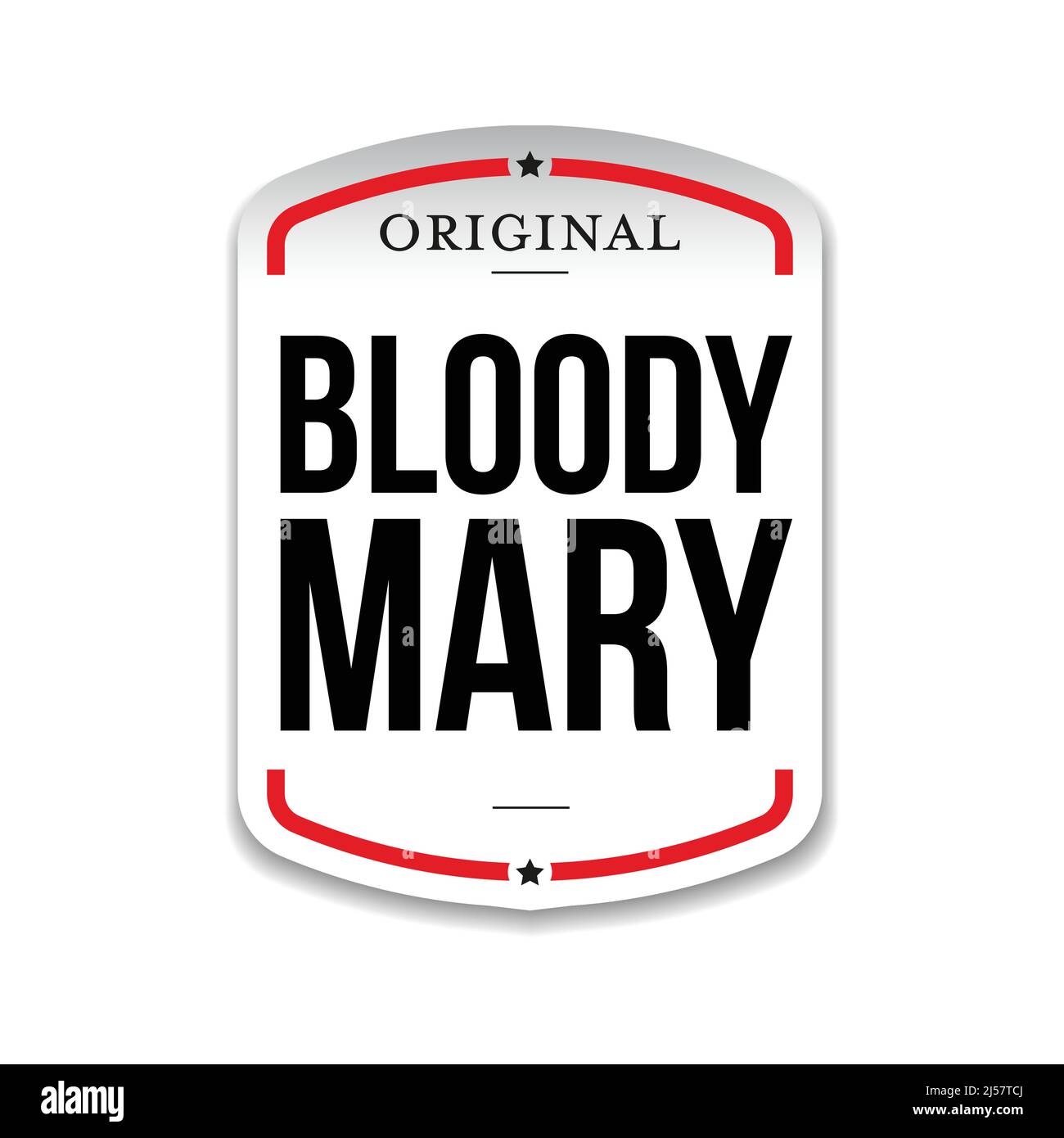 Bloody Mary coctail sign label Stock Vector