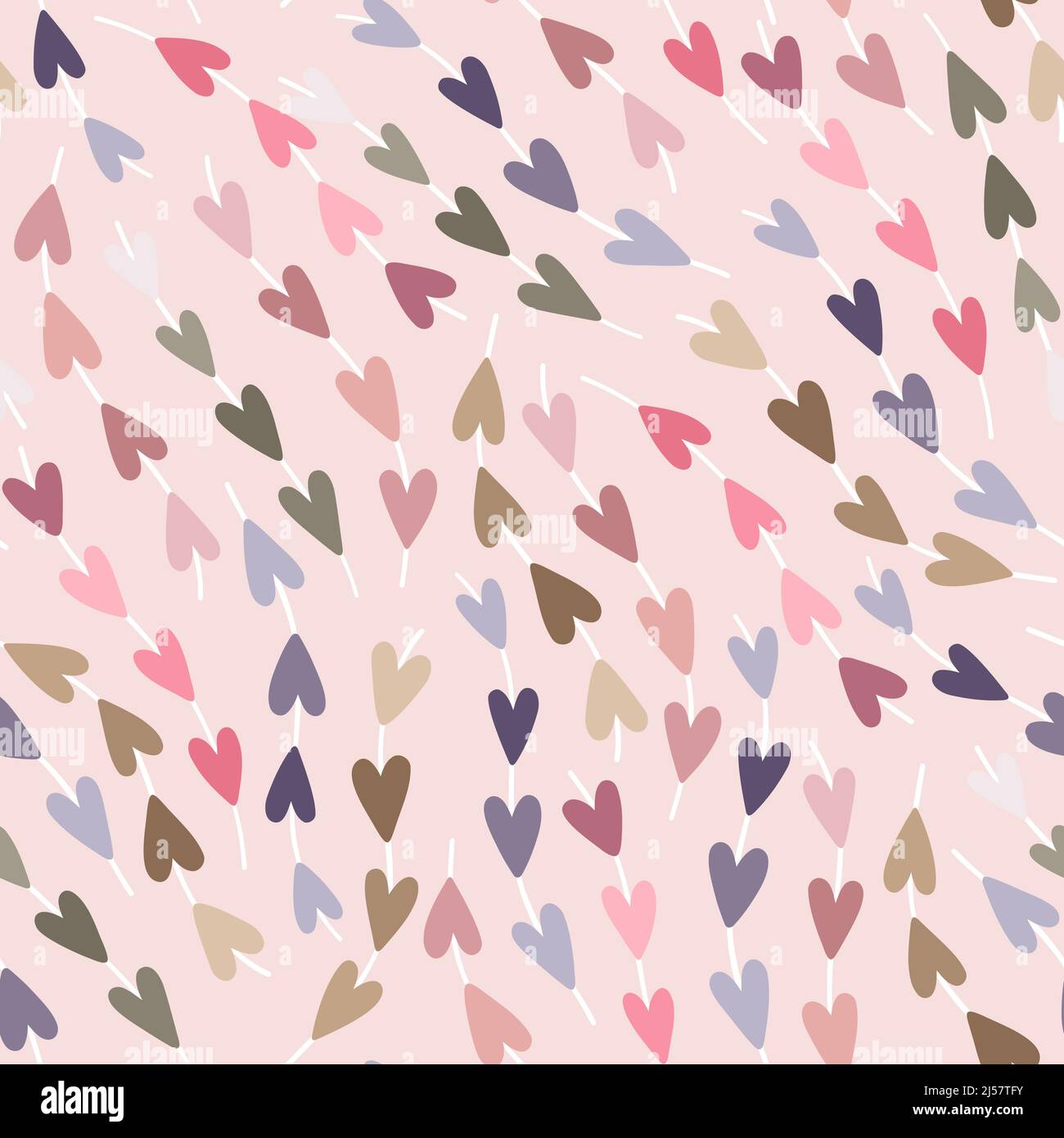Hearts garland pattern Stock Vector