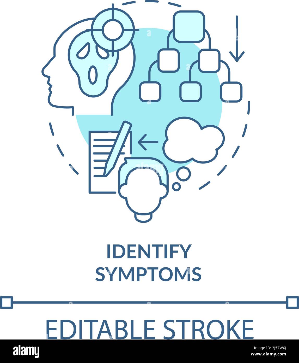 Identify symptoms turquoise concept icon Stock Vector Image & Art - Alamy