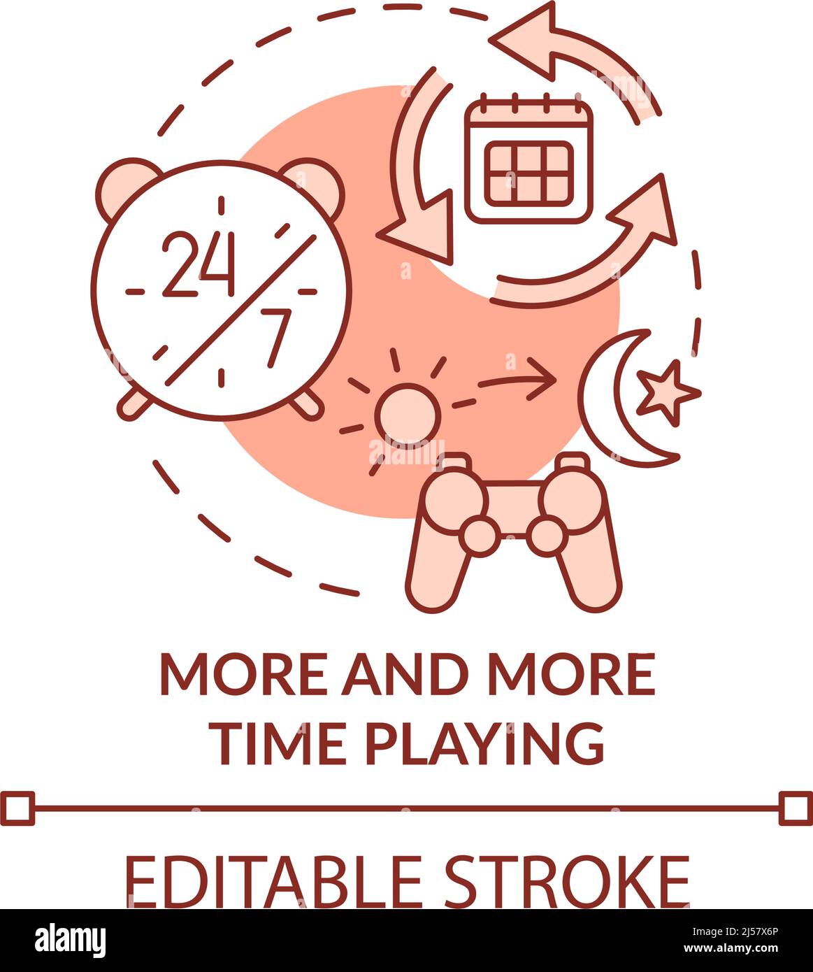 More and more time playing terracotta concept icon Stock Vector Image ...