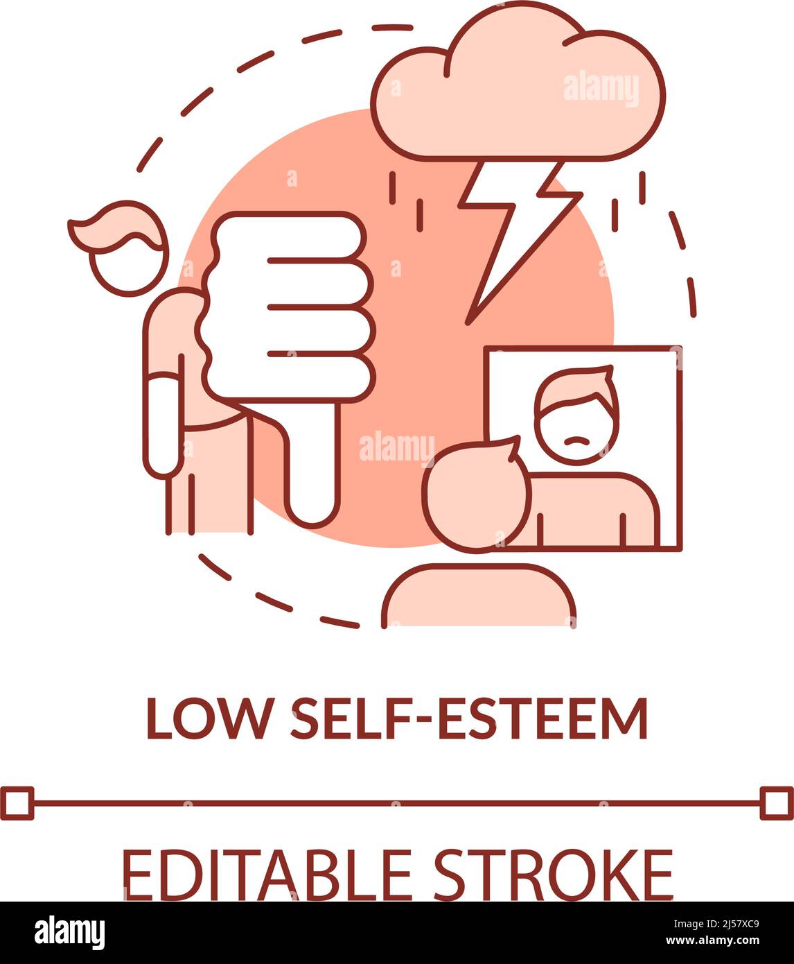 Low self esteem terracotta concept icon Stock Vector Image & Art - Alamy