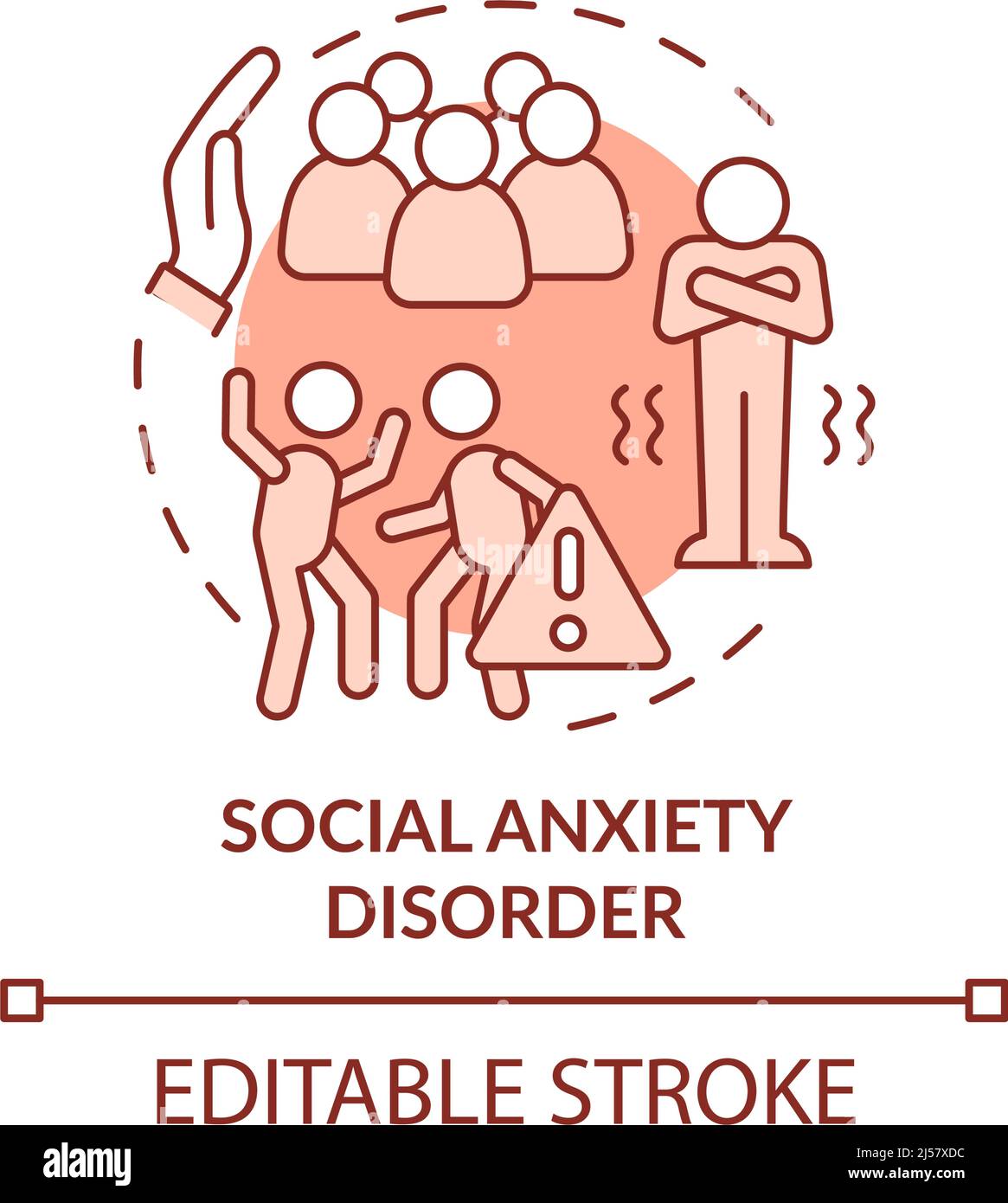 Social anxiety disorder terracotta concept icon Stock Vector Image ...