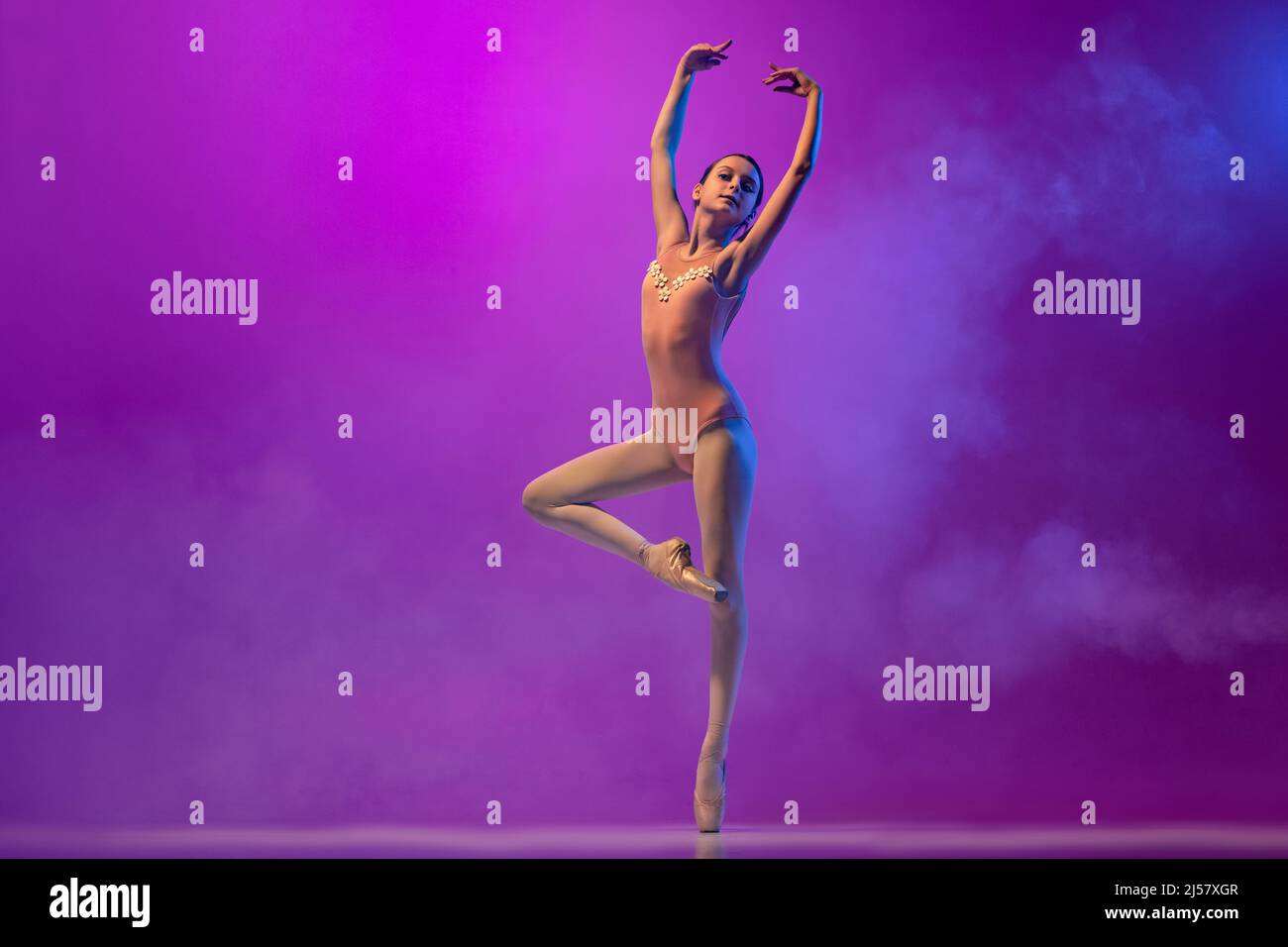 Beautiful Flexible Young Female Ballet Dancer Teen In Stage Outfit And Pointes Dancing Isolated 3410