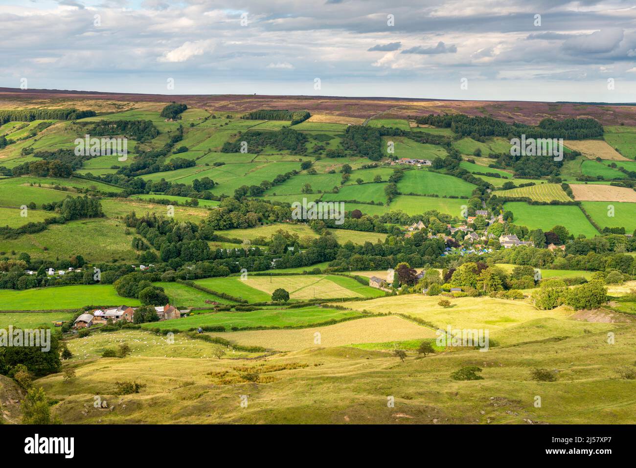 Rosedale from Chimney Bank above Rosedale Abbey village Stock Photo