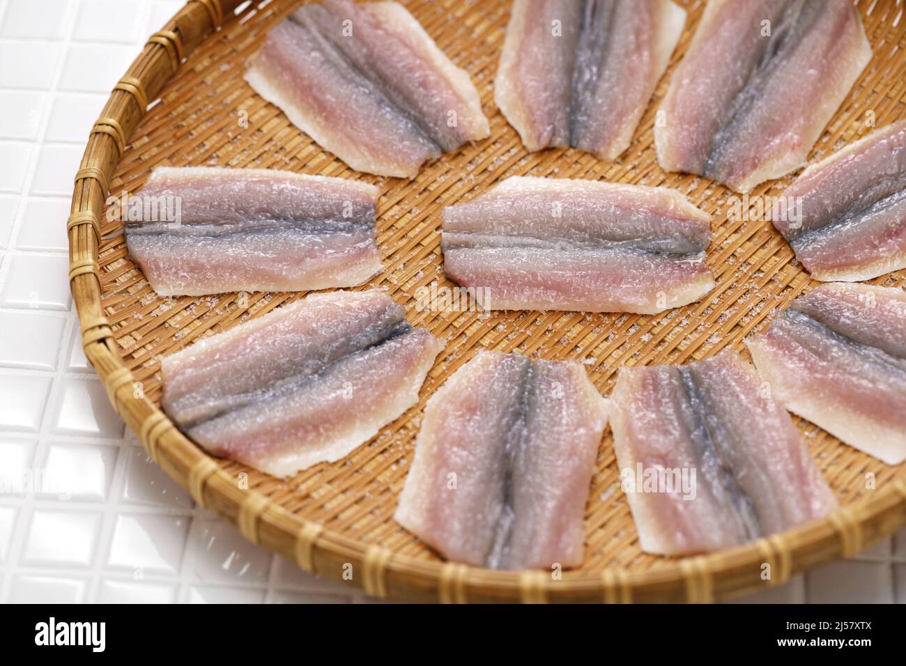 Salted Kohada Gizzard Shad Preparation Of Japanese Sushi Ingredients Stock Photo Alamy