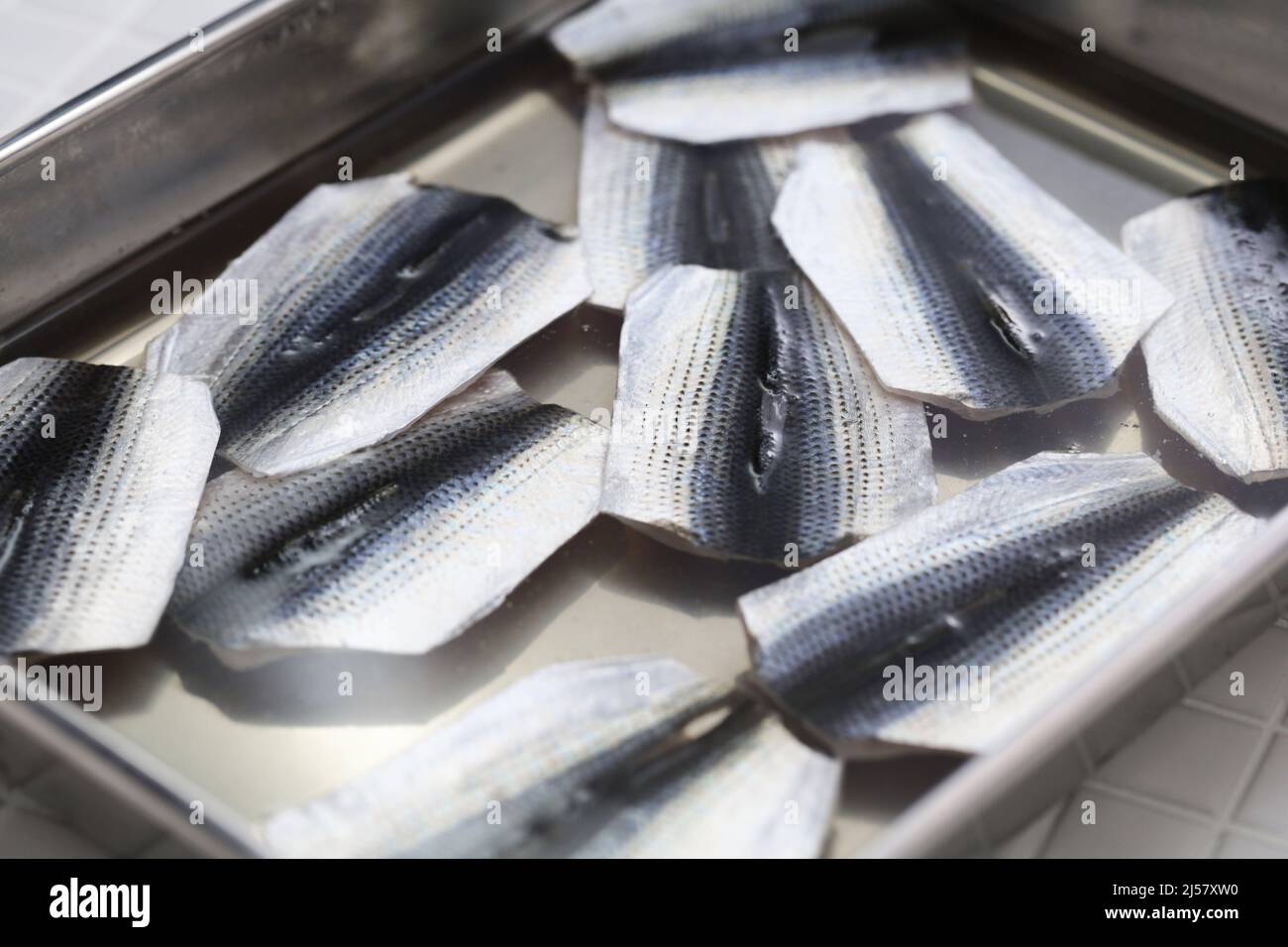 Marinated Kohada Gizzard Shad Preparation Of Japanese Sushi Ingredients Stock Photo Alamy