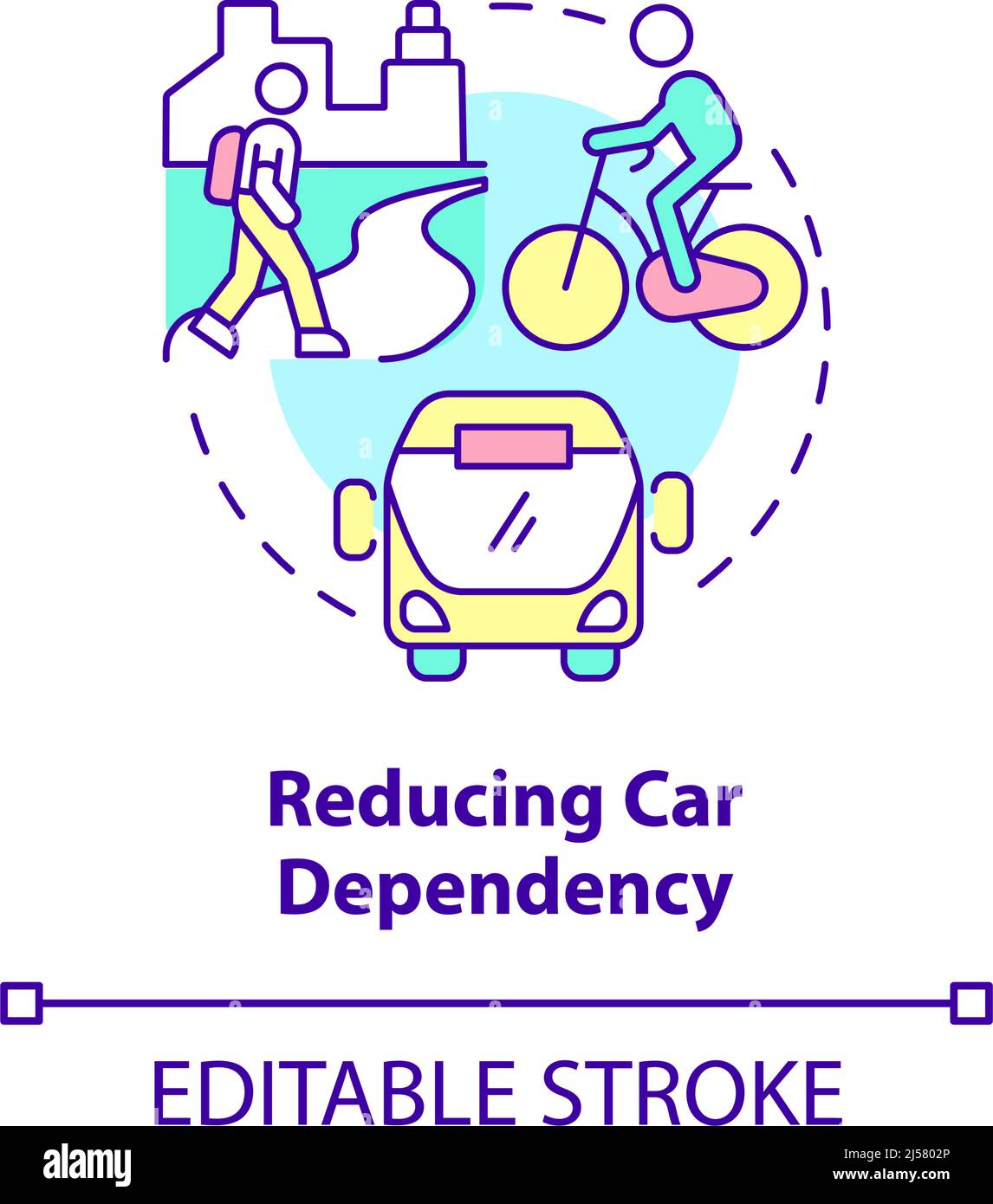 Reducing car dependency concept icon Stock Vector Image & Art Alamy