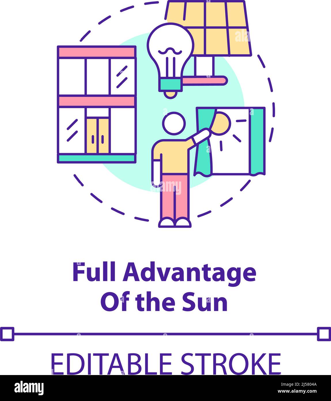 Full advantage of sun concept icon Stock Vector