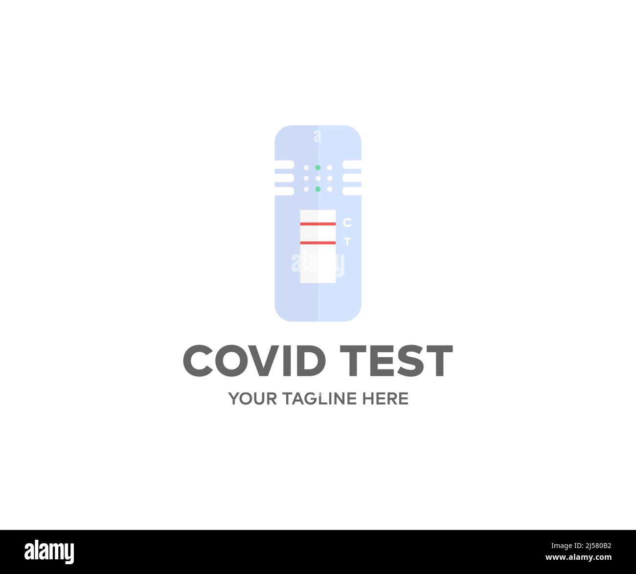 Medicine, quarantine and pandemic concept logo design. Positive Result for COVID-19 with test kit for viral disease COVID-19 2019-nCoV vector design. Stock Vector