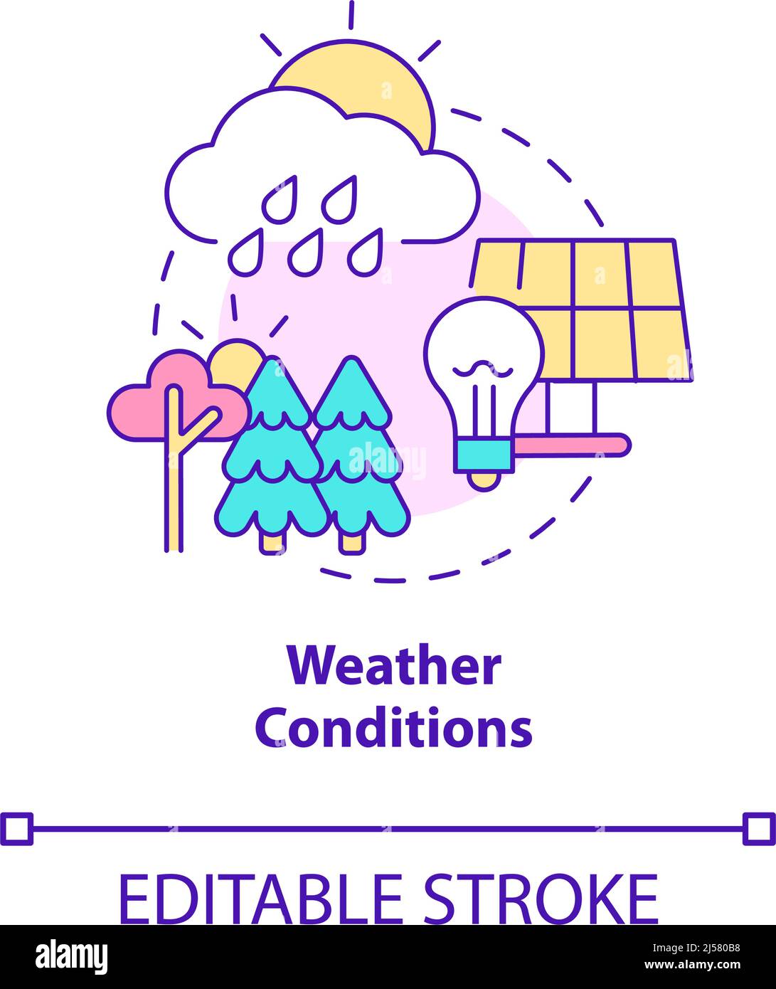 Weather conditions concept icon Stock Vector