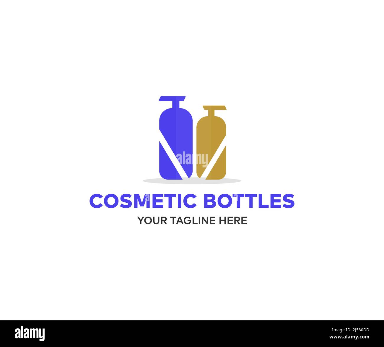 Cosmetic bottles and containers logo design. Cosmetic products in