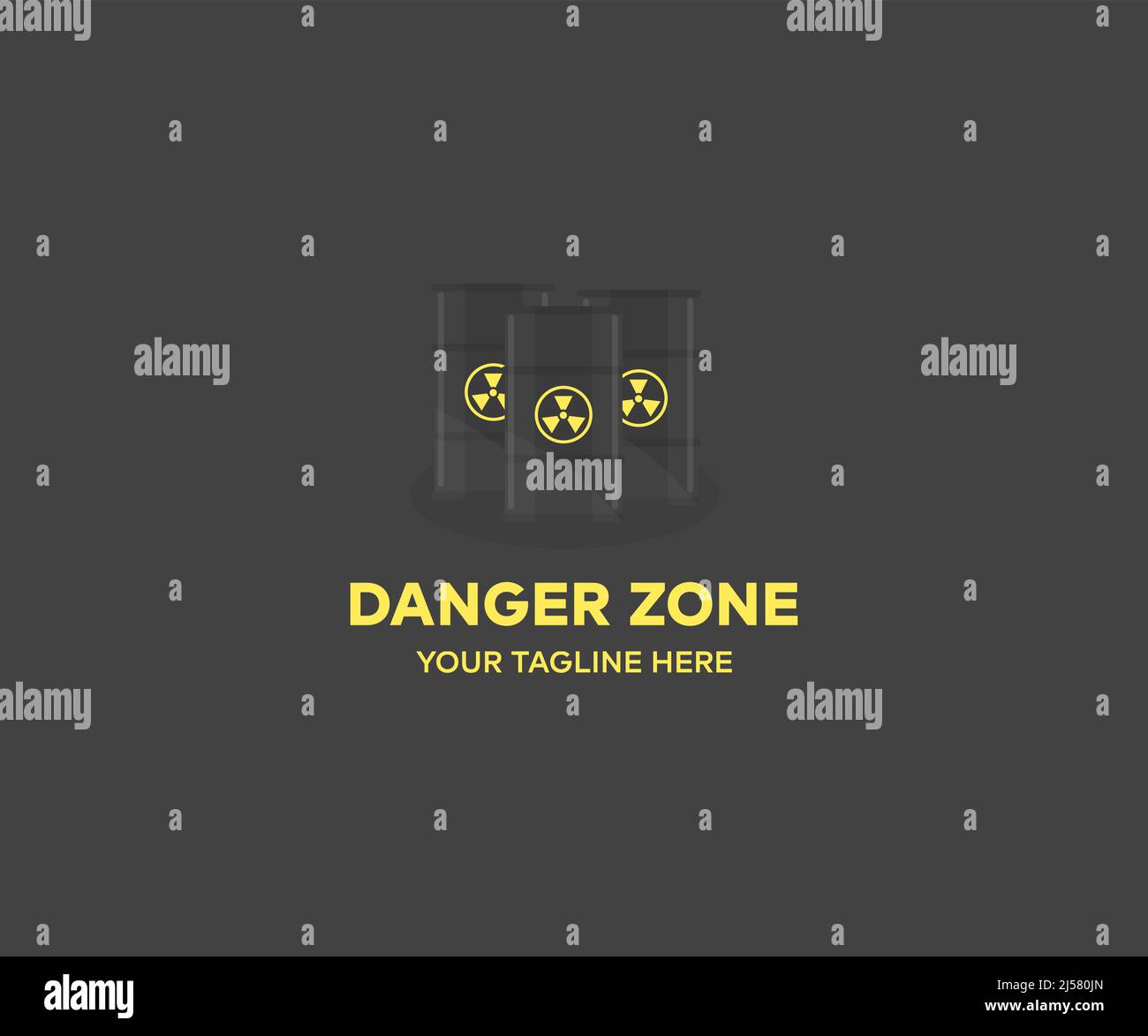 Danger zone logo design. Oil danger. Yellow and black sign symbol. Warning. The crisis of the oil industry. Economic downturn vector design. Stock Vector
