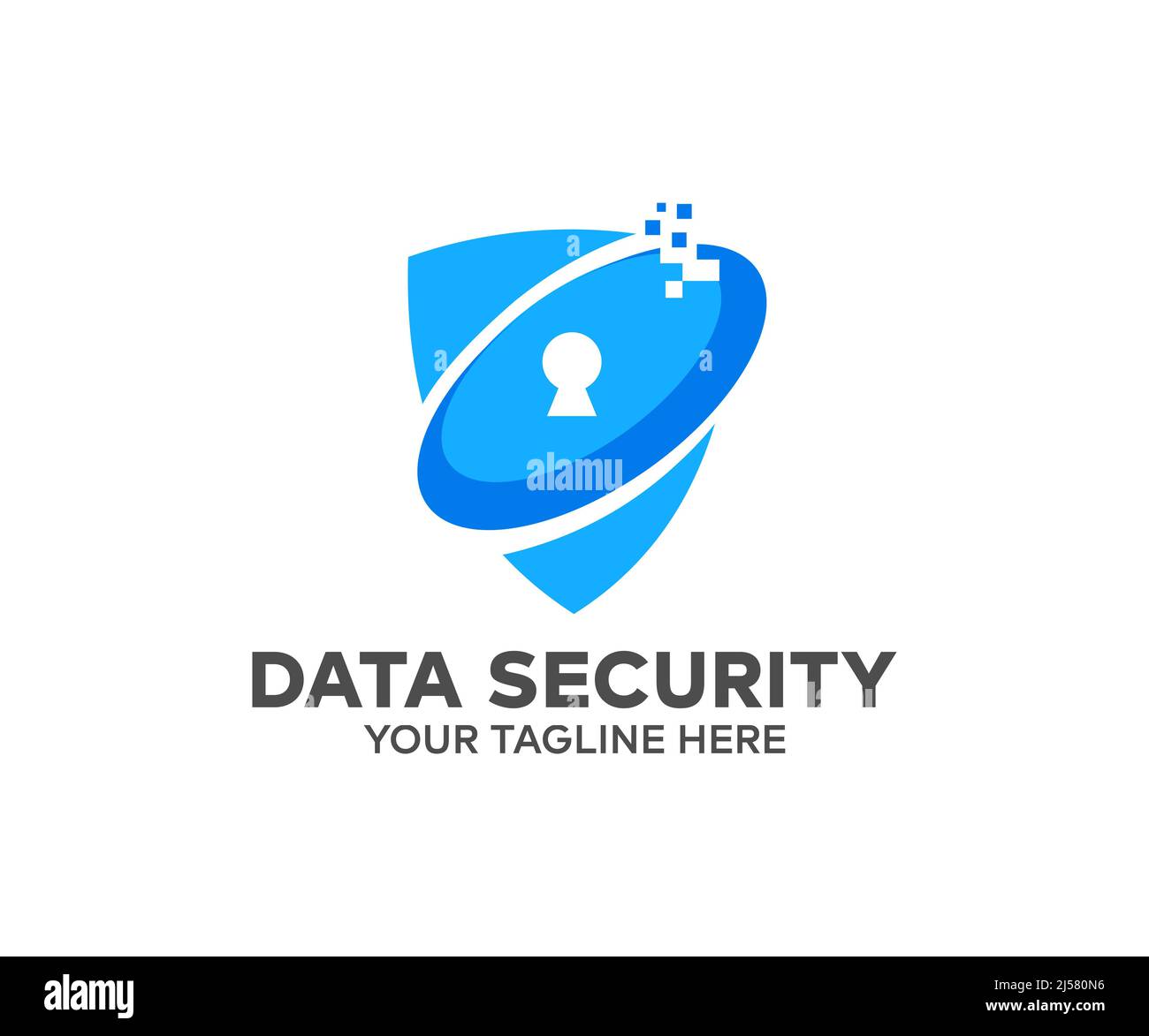 Data security, digital, online security internet logo design. Digital data security and cybersecurity online vector design and illustration. Stock Vector