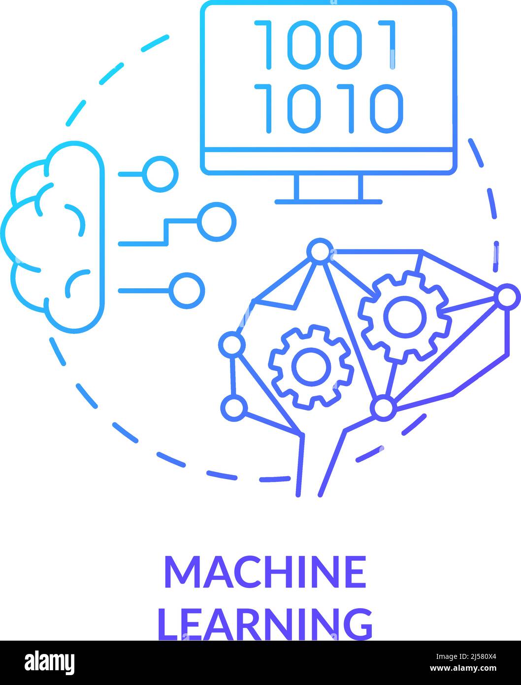 Machine learning blue gradient concept icon Stock Vector Image & Art ...