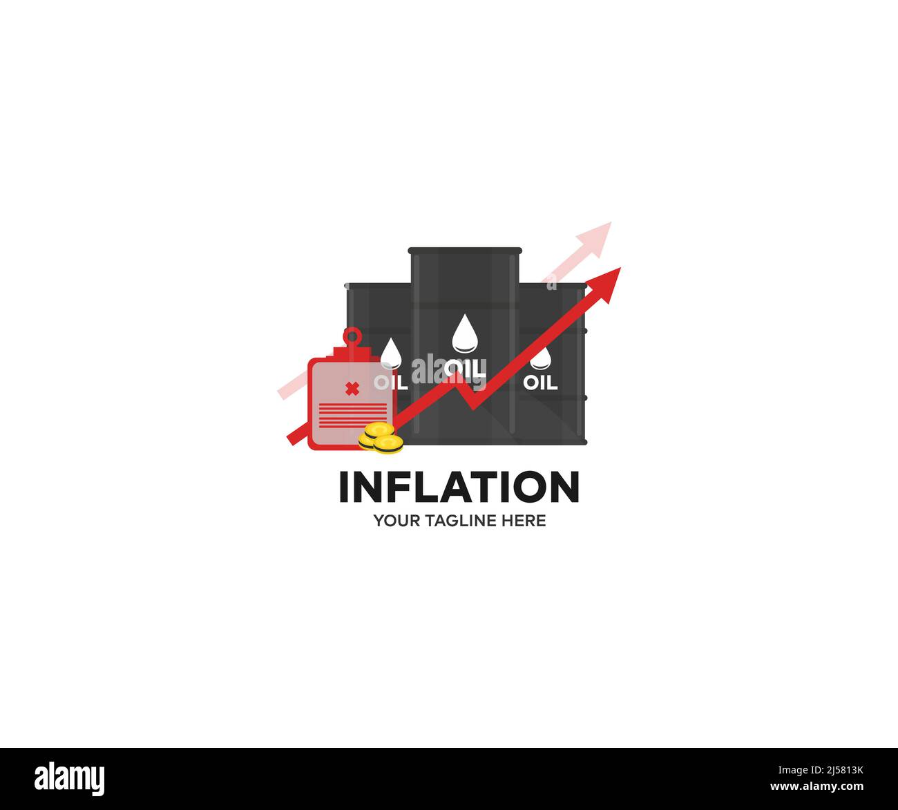Inflation, world economics logo design. Oil inflation industry vector design and illustration. Stock Vector