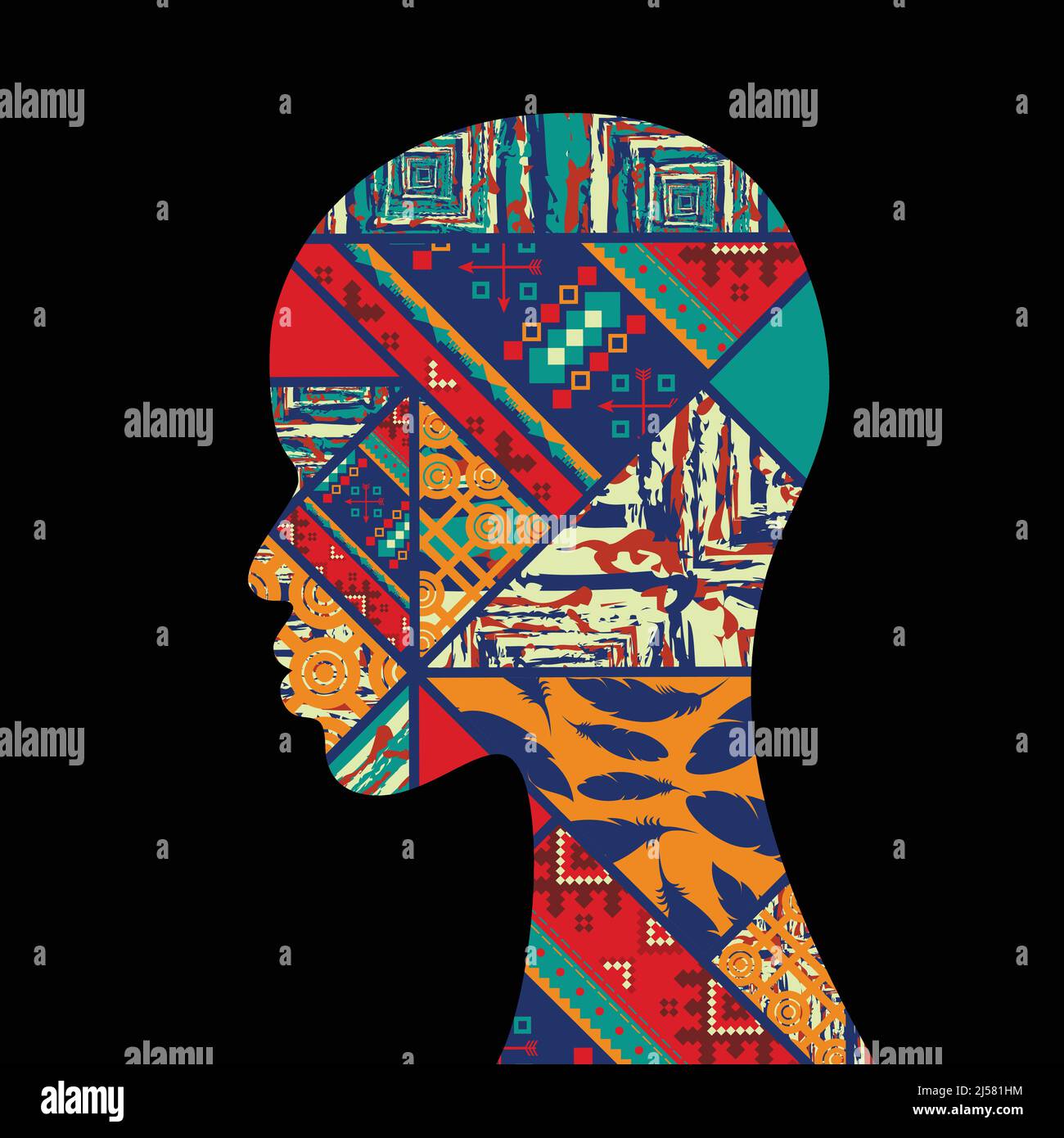African woman face silhouette hi-res stock photography and images - Alamy