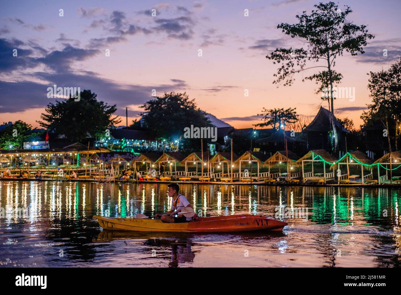 The view of Vang Vieng, Laos Stock Photo - Alamy