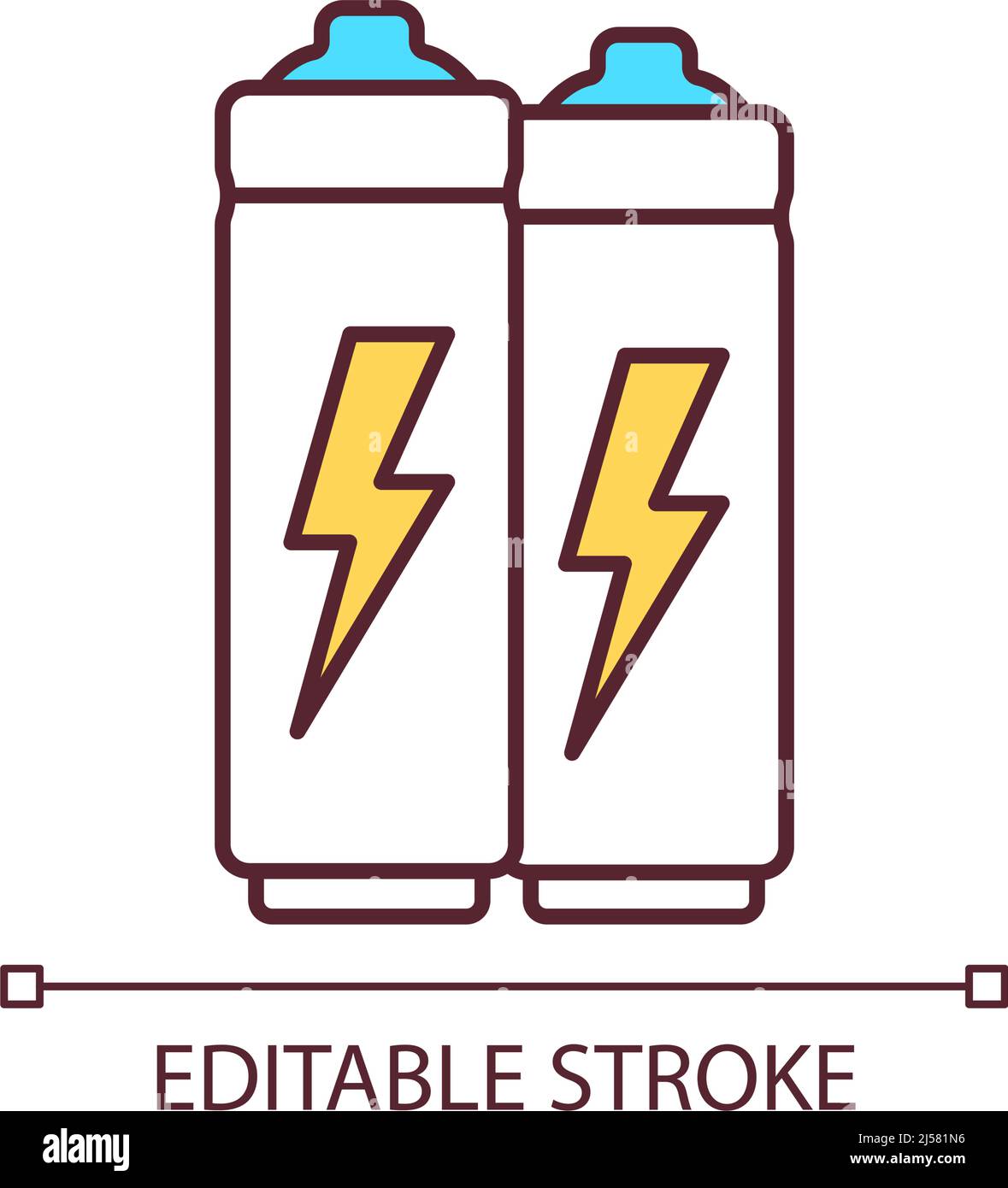 Batteries RGB color icon Stock Vector