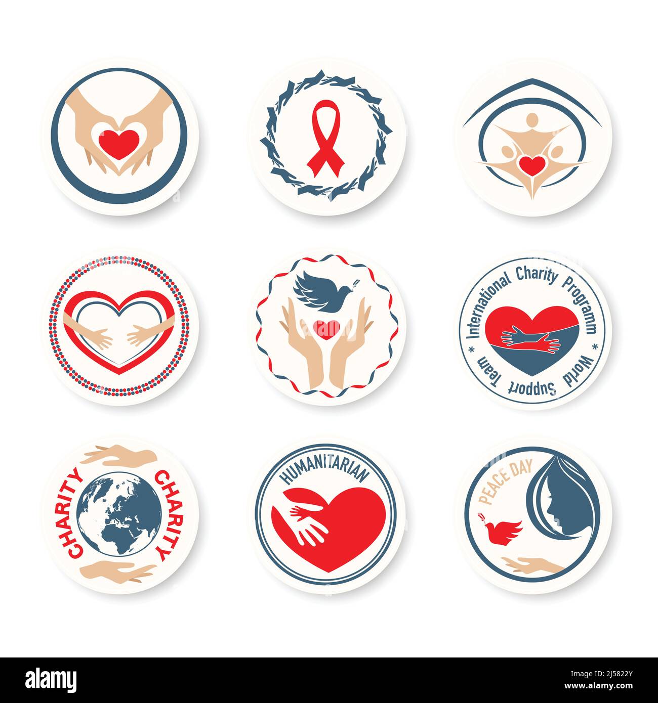 Charity color support labels set Stock Vector Image & Art Alamy