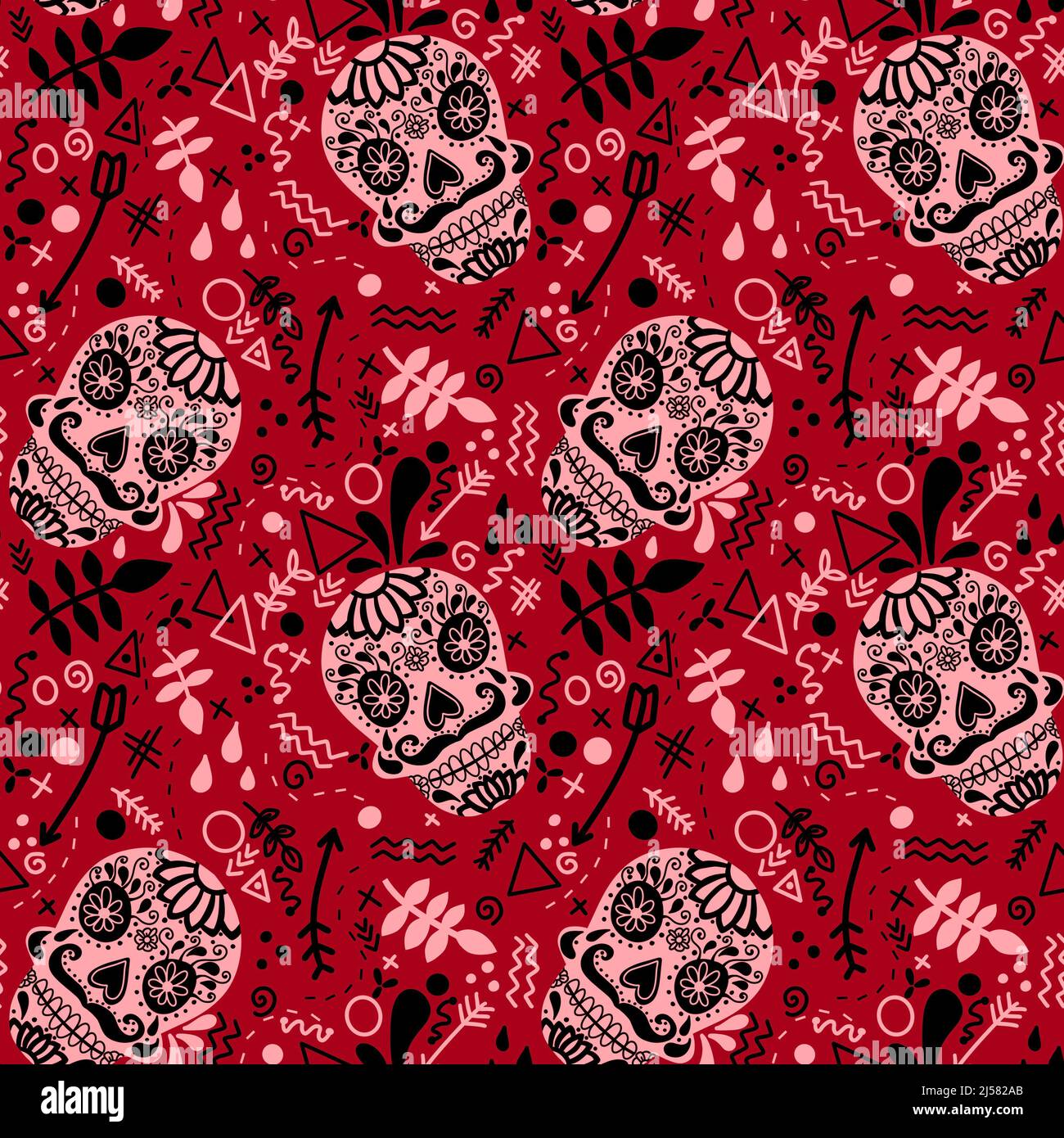 Rust Scull Pattern Halloween seamless scull pattern for fabrics and textiles and packaging ...