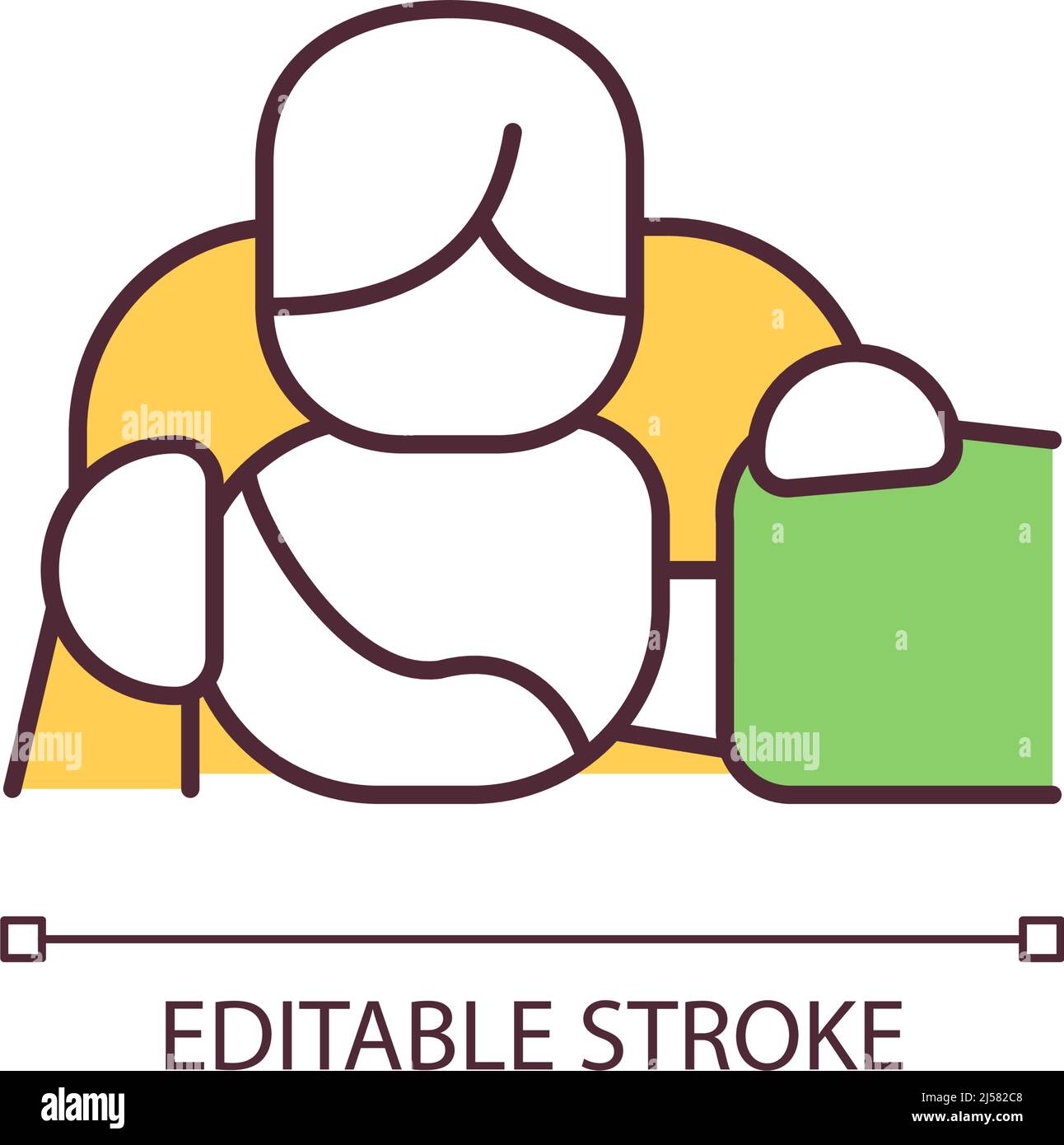 Artificial respiration technique RGB color icon Stock Vector