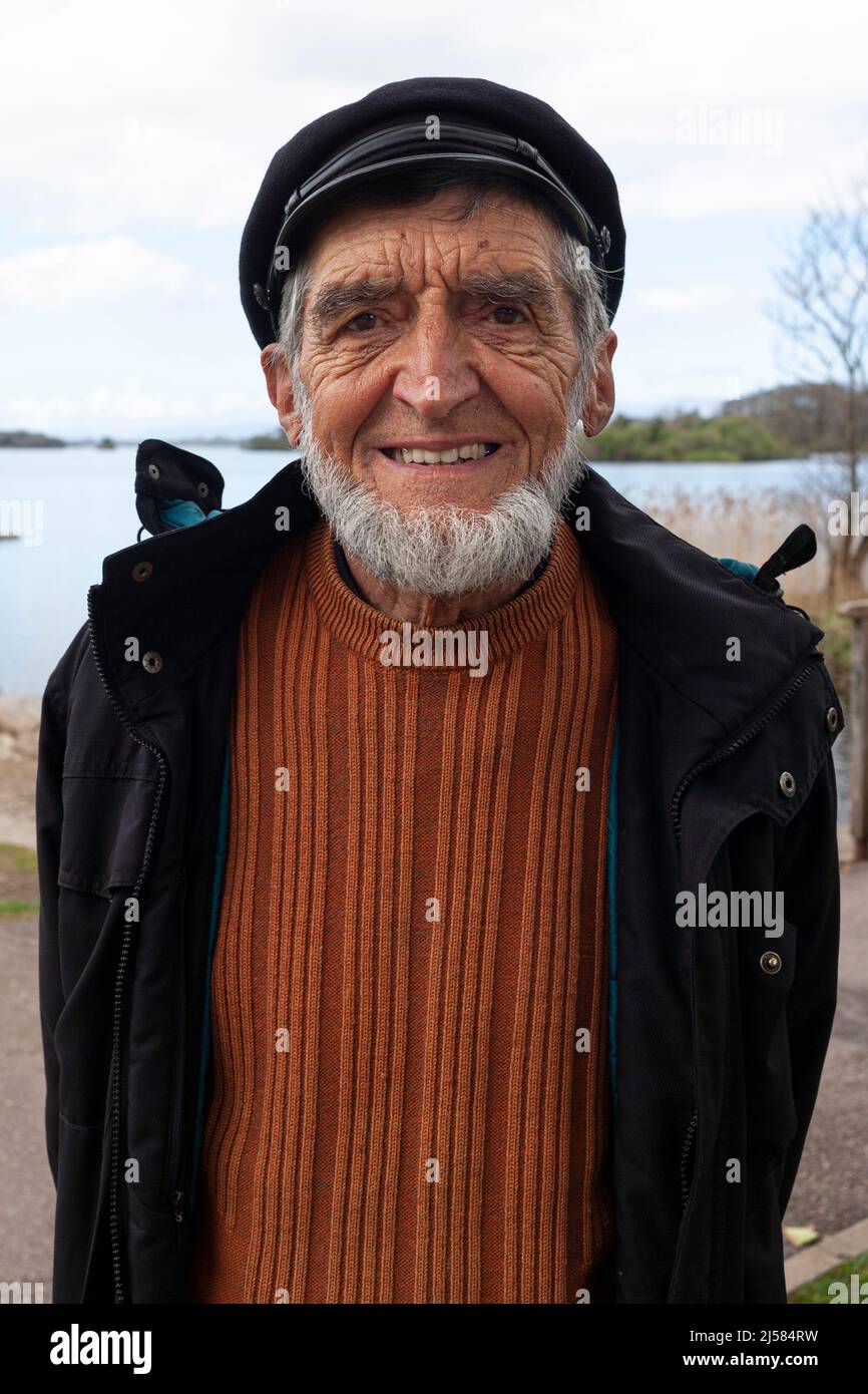 Senior French man with chin strap beard Stock Photo