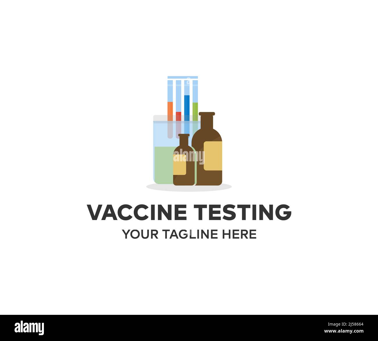 Quality Control Laboratory medicine logo design. Vaccine testing vector design and illustration