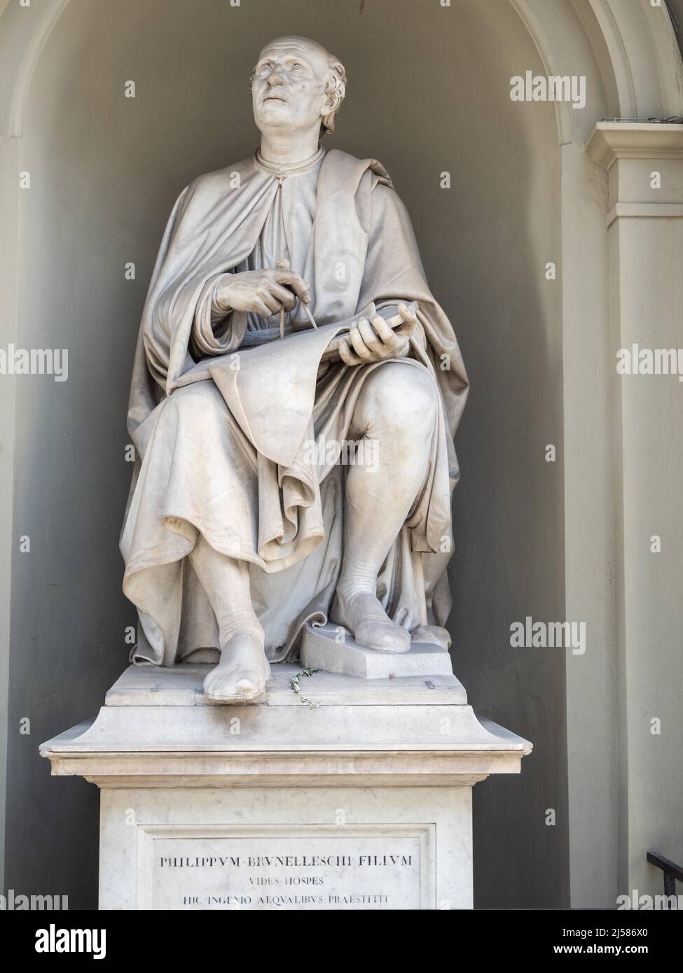 Statue von Baumeister Filippo Brunelleschi, Domplatz, Florenz, Toskana, Italien Stock Photo