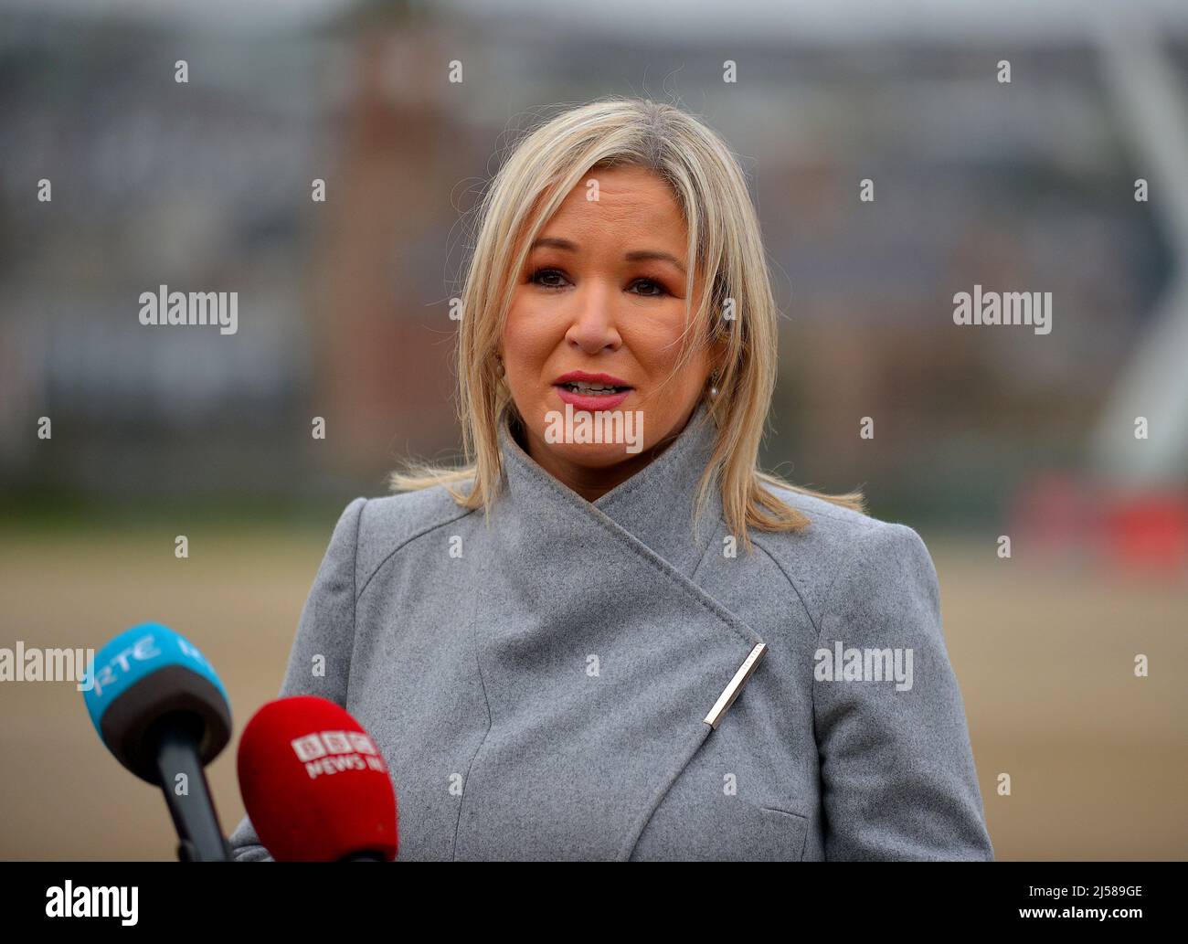 Michelle O'Neill is an Irish politician who served as deputy First Minister of Northern Ireland from 2020 to 2022. She has served as Vice President of Sinn Féin since 2018 and has been a Member of the Legislative Assembly (MLA) for Mid Ulster since 2007. ©George Sweeney / Alamy Stock Photo Stock Photo