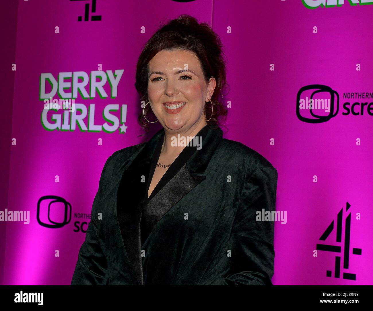 Creator and writer Lisa McGee attends the premiere of Derry Girls Season 3 in Derry, Londonderry, Northern Ireland, 7 April 2022. ©George Sweeney / Alamy Stock Photo Stock Photo