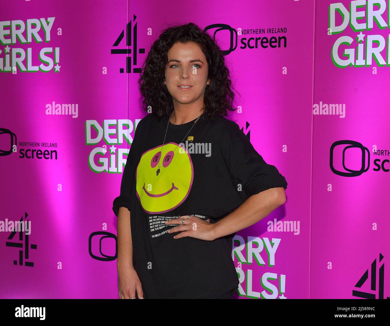 Actor Jamie-Lee O'Donnell attends the premiere of Derry Girls Season 3 in Derry, Londonderry, Northern Ireland, 7 April 2022. ©George Sweeney / Alamy Stock Photo Stock Photo